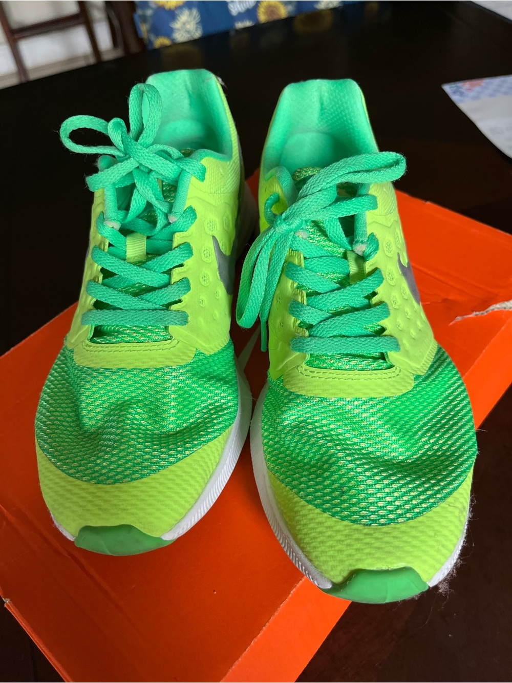 Nike Women's Bright Green and Lime Athletic Running Shoes